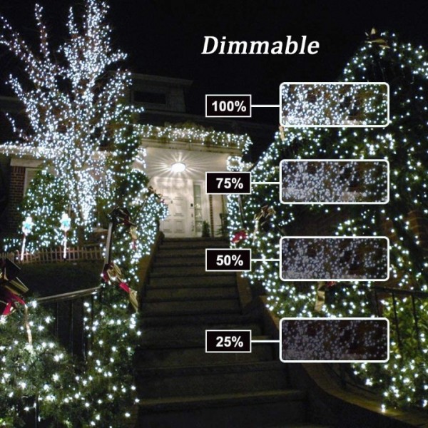 NEXVIN Christmas Fairy Lights Mains Powered, 66ft/20M 200 LED String Lights Plug in with Remote Control & Timer, 8 Modes for Bedroom Indoor Outdoor Garden Christmas Xmas Tree Decorations (White)