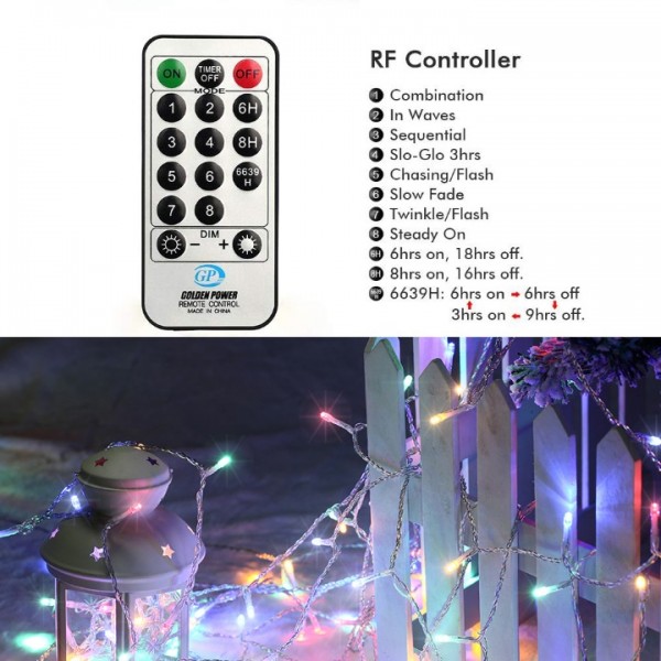 NEXVIN Christmas Fairy Lights Mains Powered, 66ft/20M 200 LED String Lights Plug in with Remote Control & Timer, 8 Modes for Bedroom Indoor Outdoor Garden Christmas Xmas Tree Decorations (Multicolor)