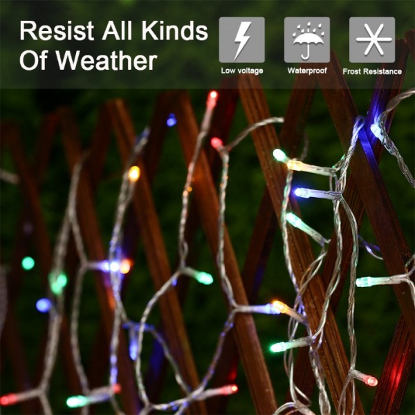 NEXVIN Christmas Fairy Lights Mains Powered, 66ft/20M 200 LED String Lights Plug in with Remote Control & Timer, 8 Modes for Bedroom Indoor Outdoor Garden Christmas Xmas Tree Decorations (Multicolor)